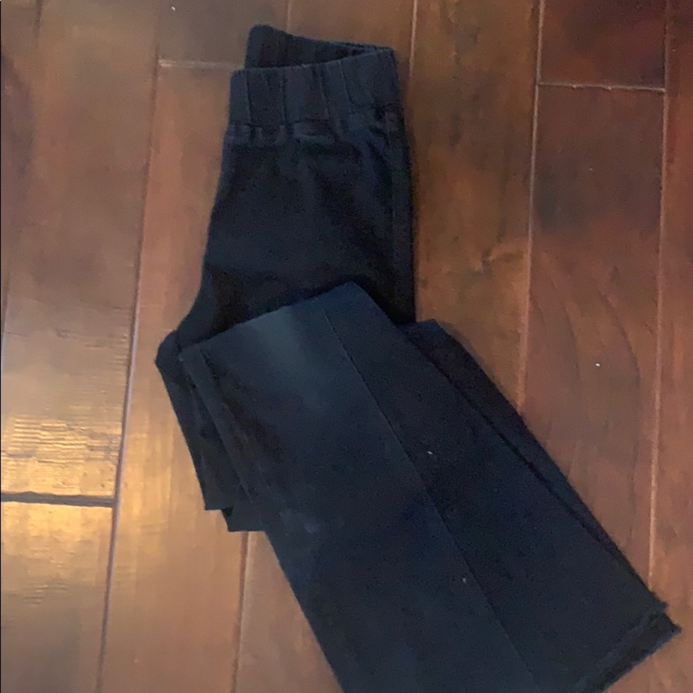 Black distressed bell Bottoms with elastic waist